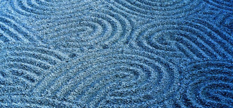 Blue sand zen garden